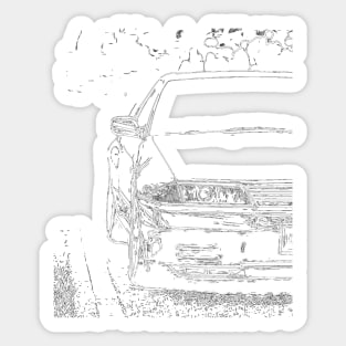 Skyline R32 GTR Wireframe White Sticker